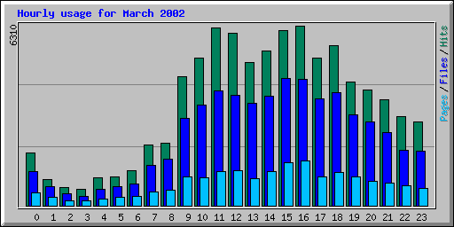 Hourly usage for March 2002