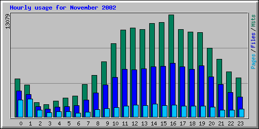 Hourly usage for November 2002