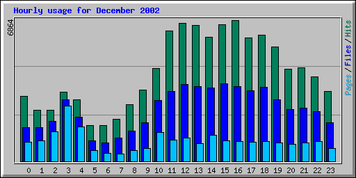 Hourly usage for December 2002